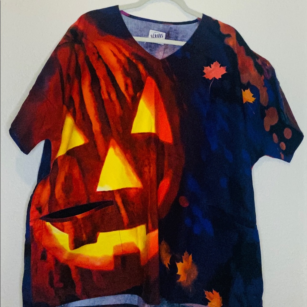 Halloween scrub top
